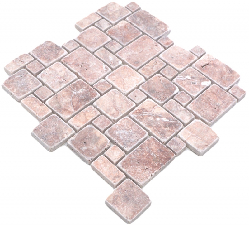 Natural stone mosaic tiles terrace travertine red matt wall floor kitchen bathroom shower MOS40-FP45