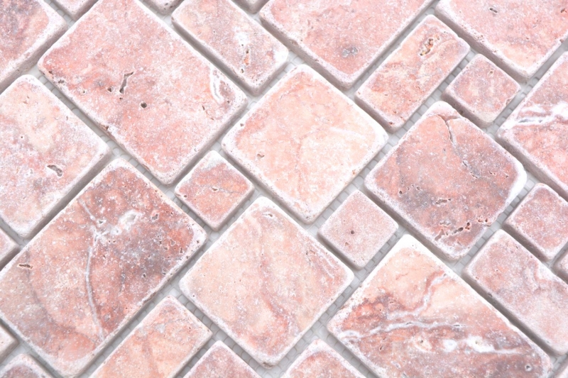 Natural stone mosaic tiles terrace travertine red matt wall floor kitchen bathroom shower MOS40-FP45