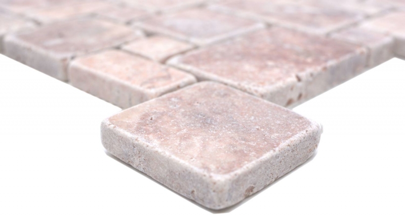 Natural stone mosaic tiles terrace travertine red matt wall floor kitchen bathroom shower MOS40-FP45