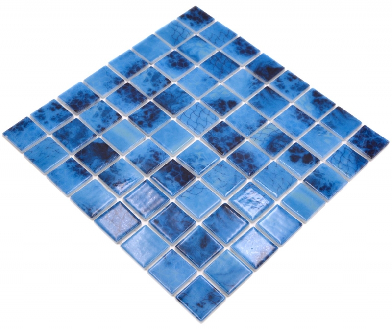 Swimming pool mosaic pool mosaic glass mosaic blue iridescent wall floor kitchen bathroom shower MOS220-P56385_f