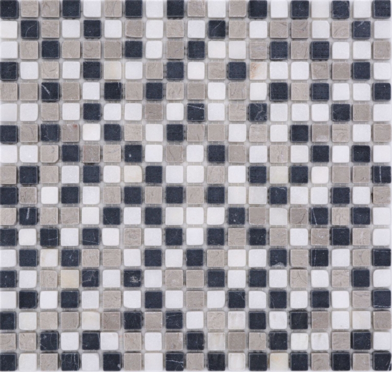 Natural stone mosaic marble beige gray black matt wall floor kitchen bathroom shower MOS38-15-1125_f