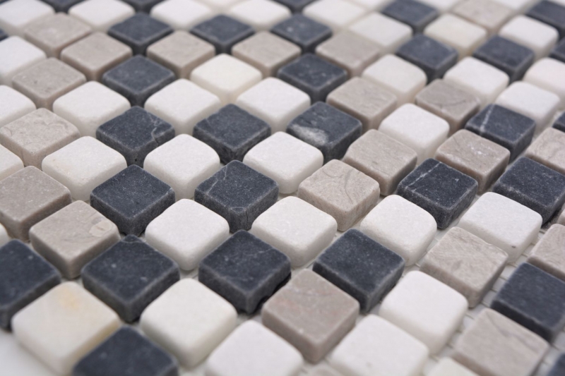 Natural stone mosaic marble beige gray black matt wall floor kitchen bathroom shower MOS38-15-1125_f
