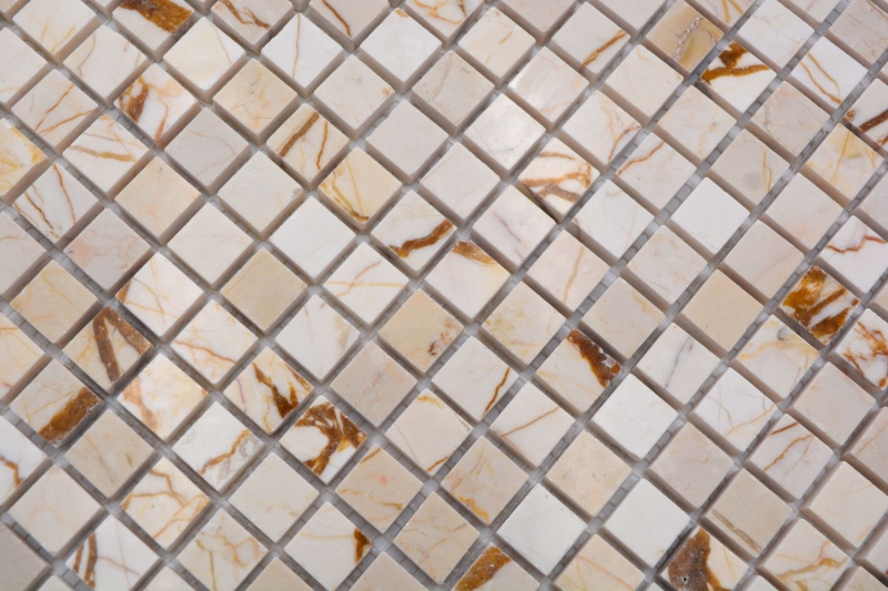 Natural stone mosaic marble golden cream polished wall floor kitchen bathroom shower MOS38-15-2807_f