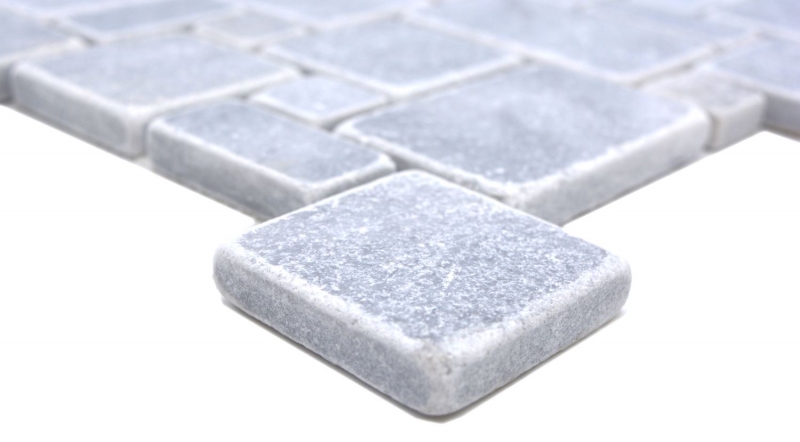 Natural stone mosaic tiles marble light gray matt wall floor kitchen bathroom shower MOS40-FP40_f