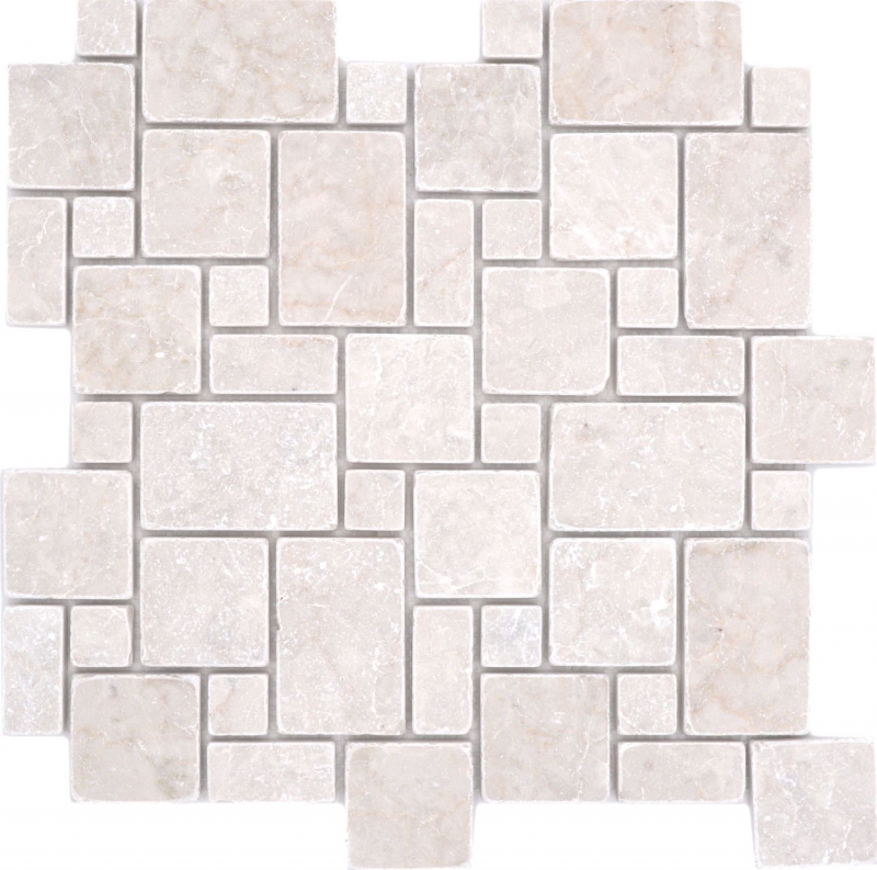 Natural stone mosaic tiles marble ivory matt wall floor kitchen bathroom shower MOS40-FP41_f