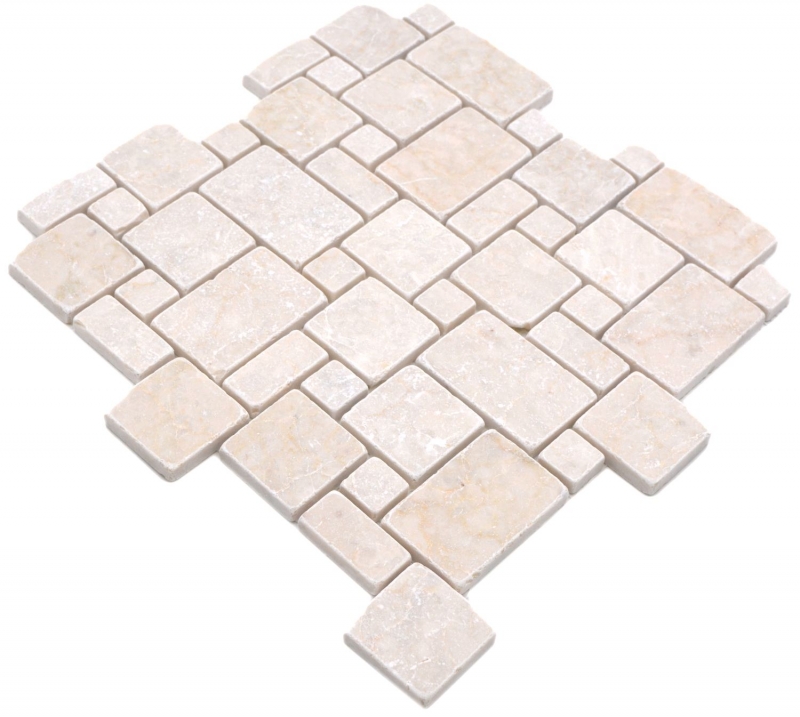 Natural stone mosaic tiles marble ivory matt wall floor kitchen bathroom shower MOS40-FP41_f