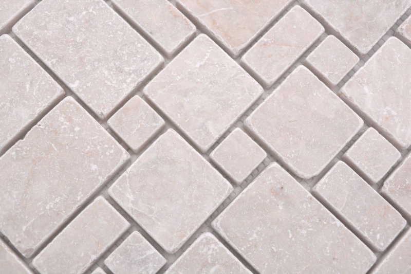 Natural stone mosaic tiles marble ivory matt wall floor kitchen bathroom shower MOS40-FP41_f