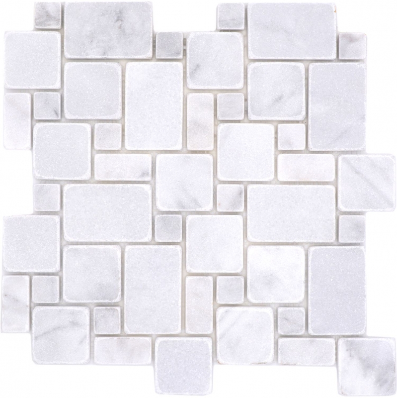 Natural stone mosaic tiles marble white matt wall floor kitchen bathroom shower MOS40-FP42_f