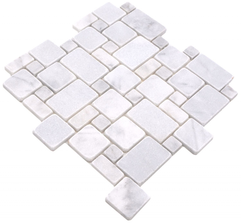 Natural stone mosaic tiles marble white matt wall floor kitchen bathroom shower MOS40-FP42_f