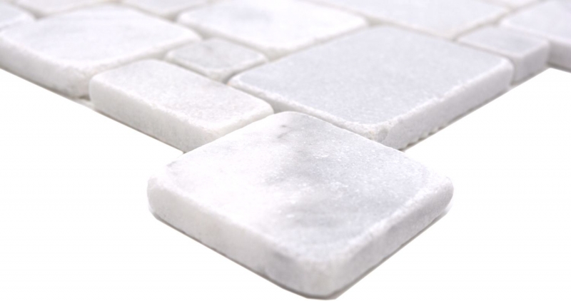 Natural stone mosaic tiles marble white matt wall floor kitchen bathroom shower MOS40-FP42_f