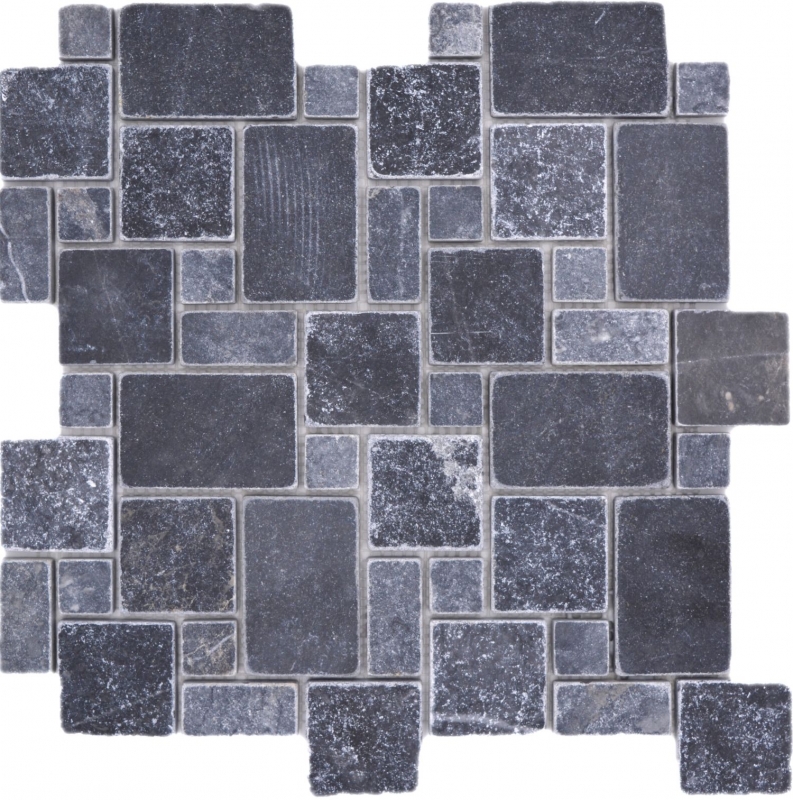 Natural stone mosaic tiles marble black matt wall floor kitchen bathroom shower MOS40-FP43_f