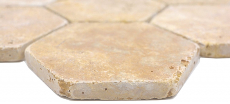 Natural stone mosaic tiles travertine golden yellow matt wall floor kitchen bathroom shower MOS42-HX151_f
