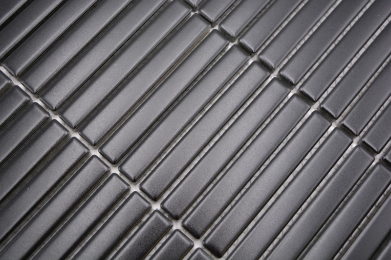 Ceramic mosaic mosaic rods black matt wall kitchen bathroom shower MOS24-CG01_f