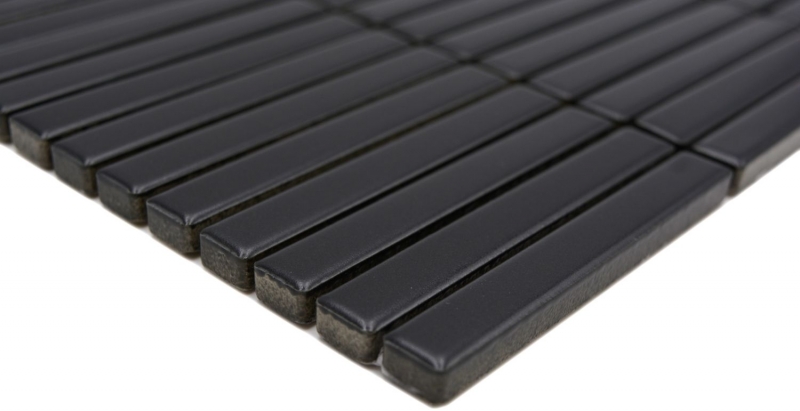 Ceramic mosaic mosaic rods black matt wall kitchen bathroom shower MOS24-CG01_f