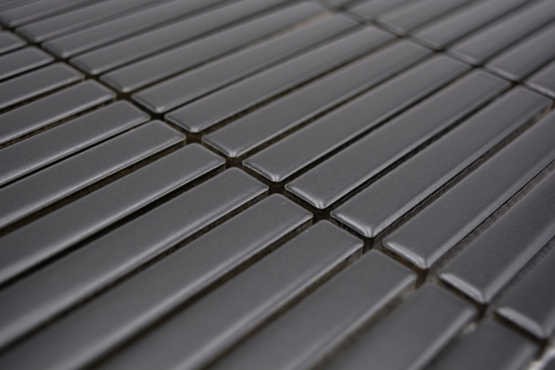 Ceramic mosaic mosaic rods black matt wall kitchen bathroom shower MOS24-CG01_f