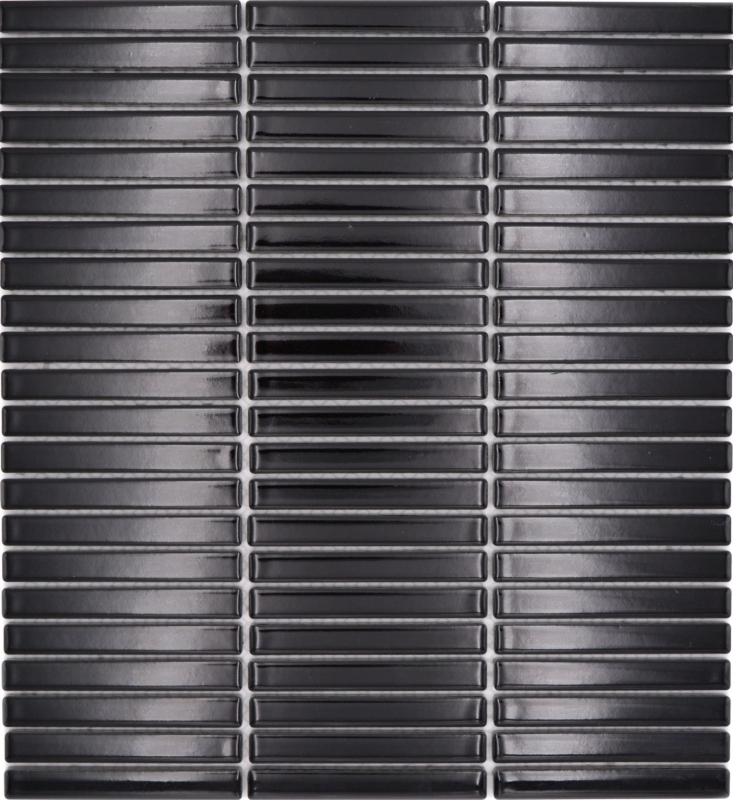 Ceramic mosaic mosaic rods black glossy wall kitchen bathroom shower MOS24-CG21_f