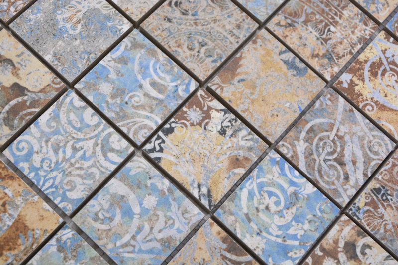 Hand pattern ceramic mosaic porcelain stoneware strong multicolored matt wall floor kitchen bathroom shower MOS14-47CV_m