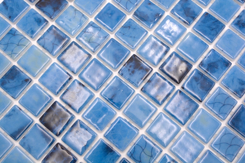 Hand sample swimming pool mosaic pool mosaic glass mosaic blue iridescent glossy wall floor kitchen bathroom shower MOS220-P56255_m