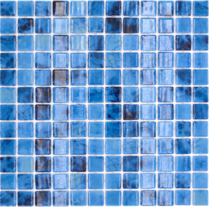 Hand sample swimming pool mosaic pool mosaic glass mosaic blue iridescent glossy wall floor kitchen bathroom shower MOS220-P56255_m