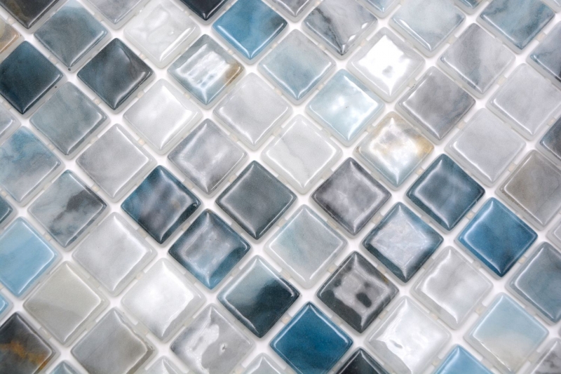 Hand sample swimming pool mosaic pool mosaic glass mosaic gray anthracite iridescent wall floor kitchen bathroom shower MOS220-P56256_m