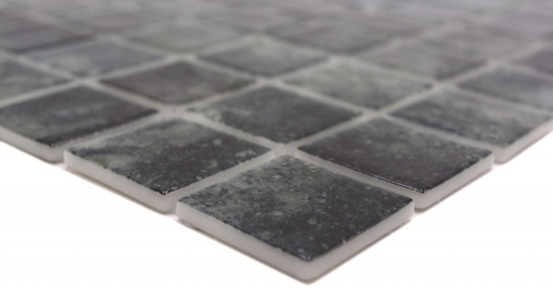 Hand sample swimming pool mosaic pool mosaic glass mosaic black anthracite iridescent wall floor kitchen bathroom shower MOS220-P56383_m