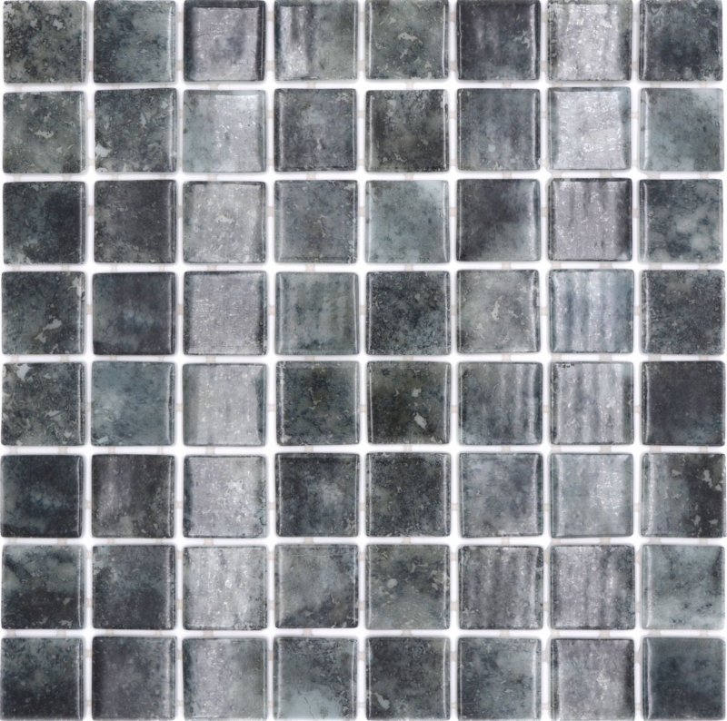 Hand sample swimming pool mosaic pool mosaic glass mosaic black anthracite iridescent wall floor kitchen bathroom shower MOS220-P56383_m