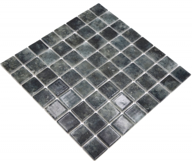 Hand sample swimming pool mosaic pool mosaic glass mosaic black anthracite iridescent wall floor kitchen bathroom shower MOS220-P56383_m