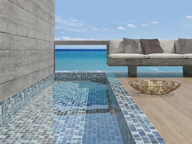 Hand pattern swimming pool mosaic pool mosaic glass mosaic royal blue iridescent glossy wall floor kitchen bathroom shower MOS220-P56384_m
