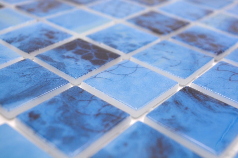 Hand pattern swimming pool mosaic pool mosaic glass mosaic blue iridescent wall floor kitchen bathroom shower MOS220-P56385_m