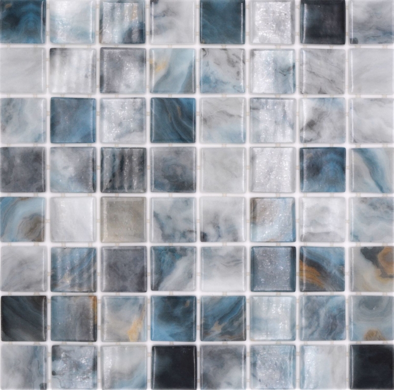 Hand pattern swimming pool mosaic pool mosaic glass mosaic gray anthracite iridescent wall floor kitchen bathroom shower MOS220-P56386_m