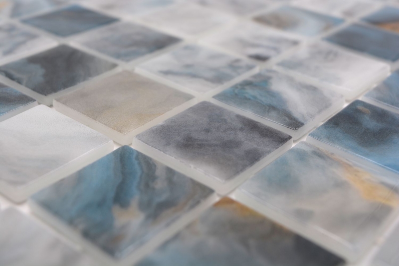 Hand pattern swimming pool mosaic pool mosaic glass mosaic gray anthracite iridescent wall floor kitchen bathroom shower MOS220-P56386_m