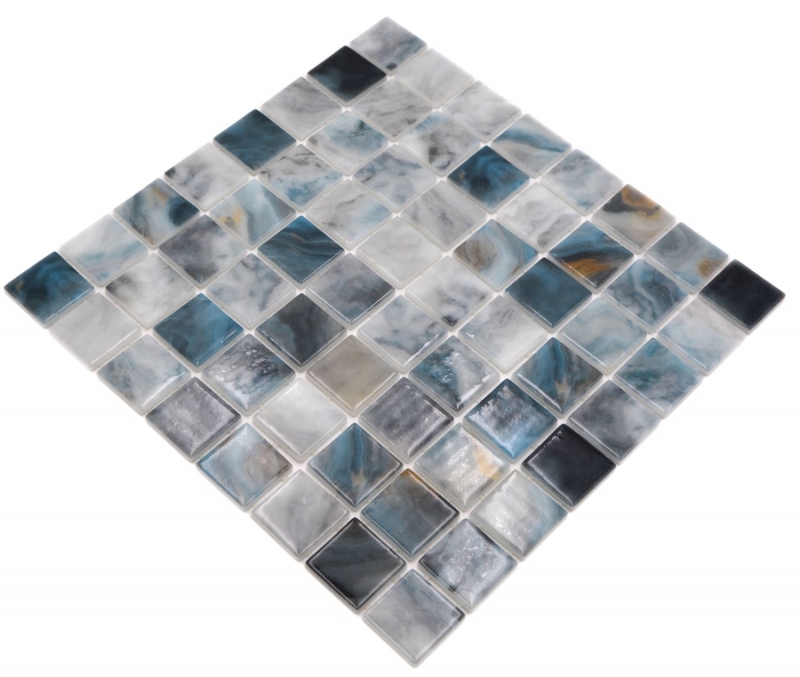 Hand pattern swimming pool mosaic pool mosaic glass mosaic gray anthracite iridescent wall floor kitchen bathroom shower MOS220-P56386_m