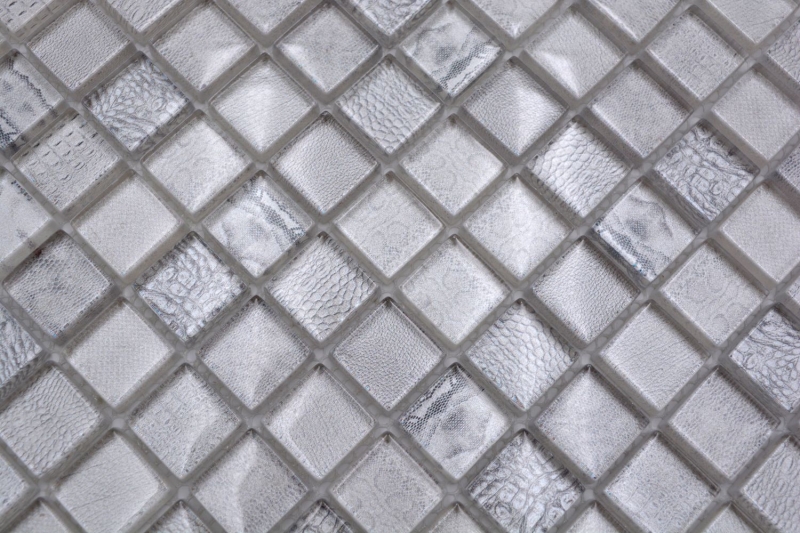 Hand-painted glass mosaic mosaic tile white glossy Africa wall kitchen bathroom shower MOS68-WL14_m