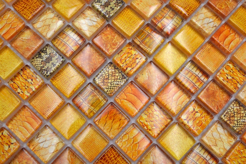 Hand-painted glass mosaic mosaic tile orange glossy snake wall kitchen bathroom shower MOS68-WL44_m