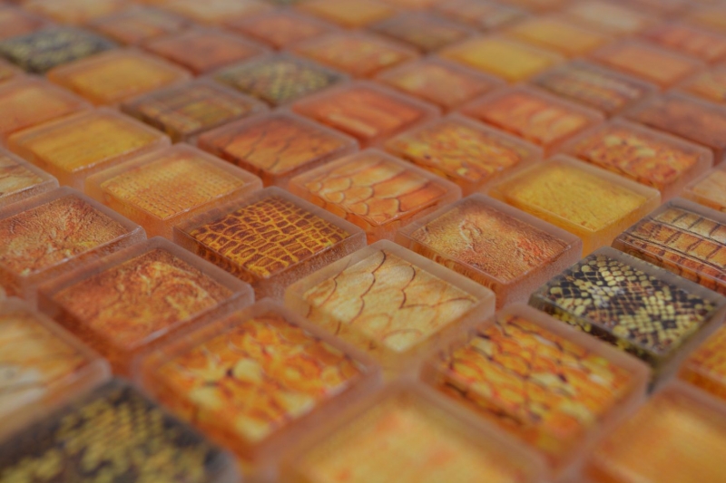 Hand-painted glass mosaic mosaic tile orange glossy snake wall kitchen bathroom shower MOS68-WL44_m