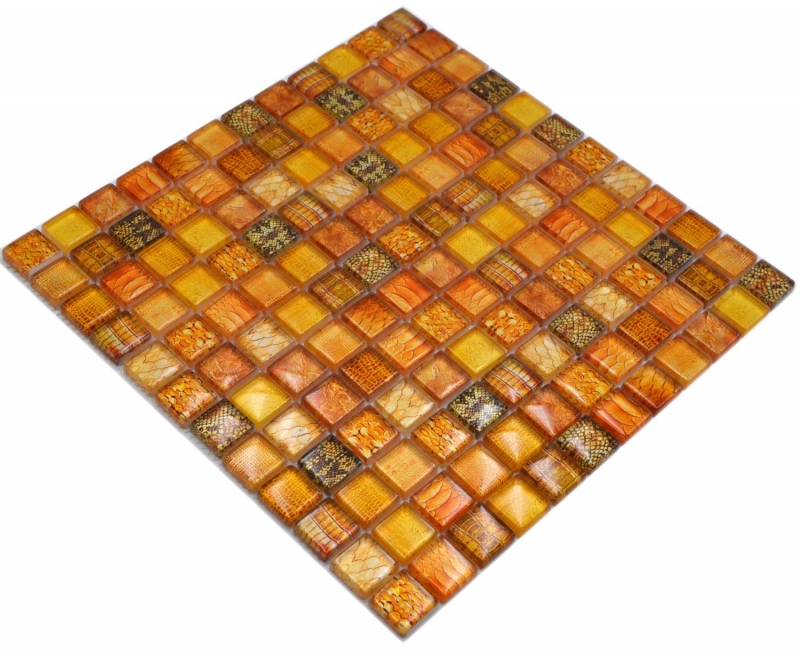 Hand-painted glass mosaic mosaic tile orange glossy snake wall kitchen bathroom shower MOS68-WL44_m