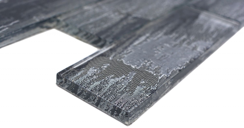 Hand pattern glass mosaic mosaic tile black with silver glossy wall kitchen bathroom shower MOS88-SW02_m