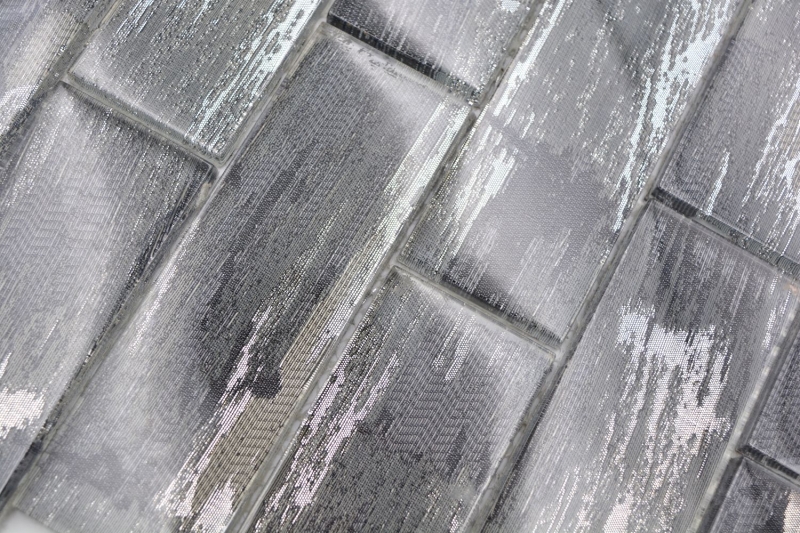 Hand pattern glass mosaic mosaic tile black with silver glossy wall kitchen bathroom shower MOS88-SW02_m