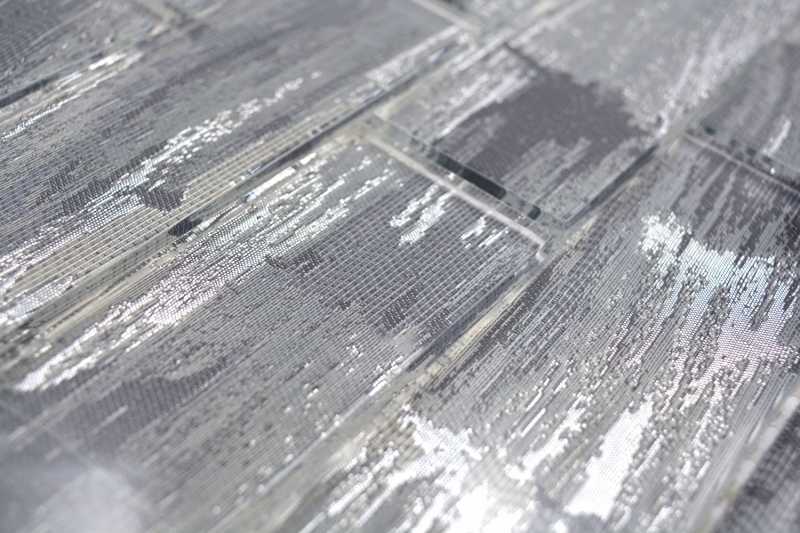 Hand pattern glass mosaic mosaic tile black with silver glossy wall kitchen bathroom shower MOS88-SW02_m