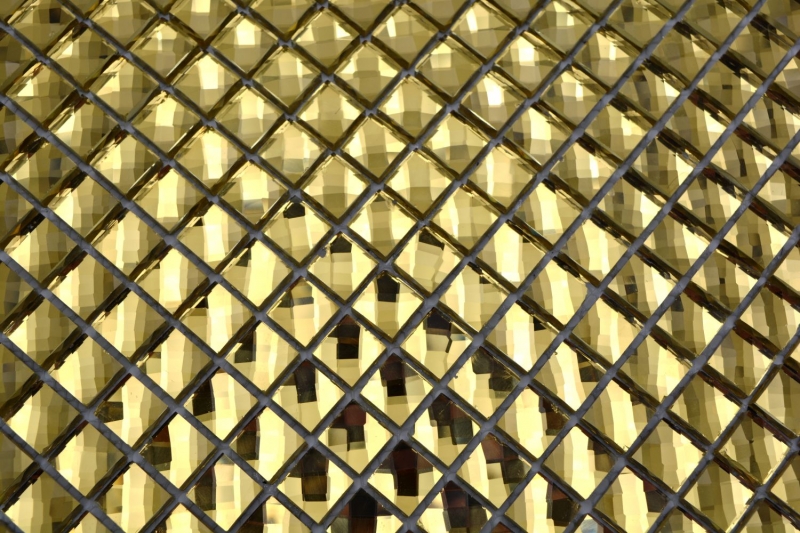 Hand pattern diamond mosaic tile gold glossy wall floor kitchen bathroom shower MOS130-GO821_m