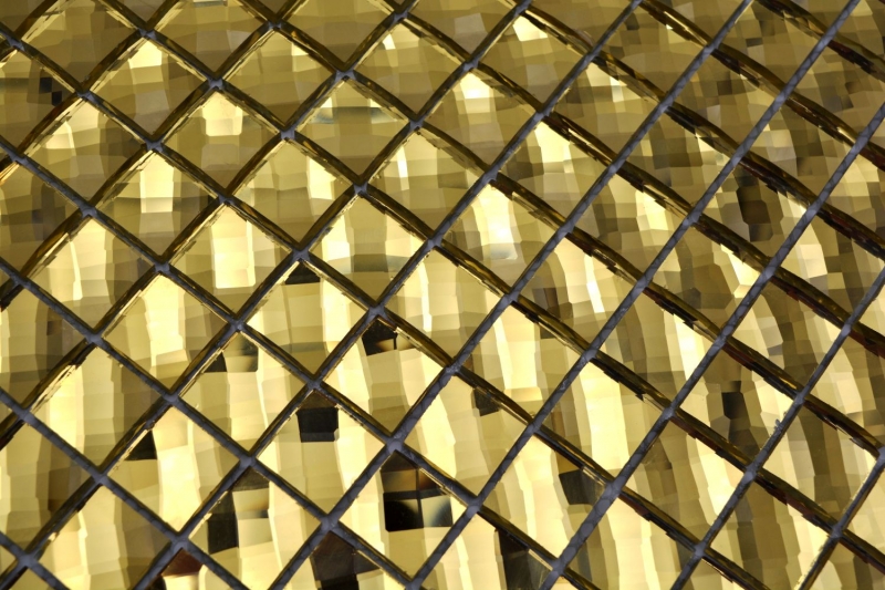 Hand pattern diamond mosaic tile gold glossy wall floor kitchen bathroom shower MOS130-GO823_m