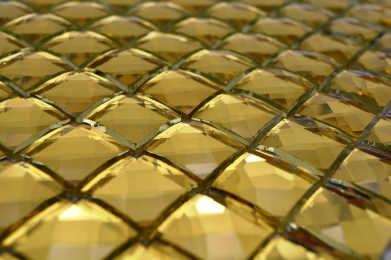 Hand pattern diamond mosaic tile gold glossy wall floor kitchen bathroom shower MOS130-GO823_m