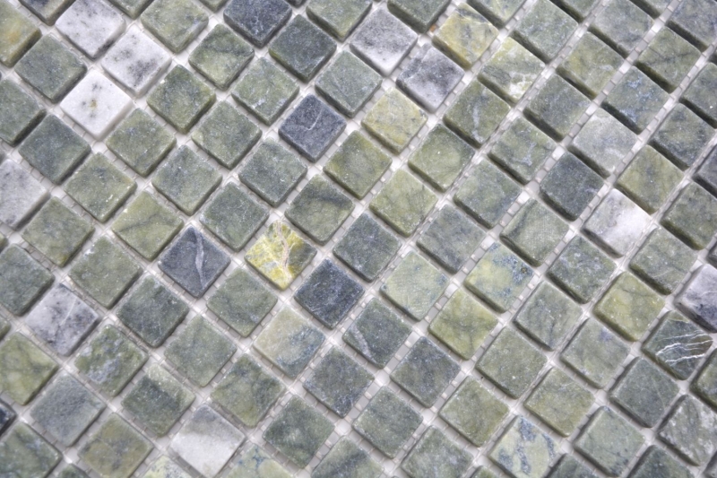 Hand-painted natural stone mosaic marble green matt wall floor kitchen bathroom shower MOS38-15-407_m