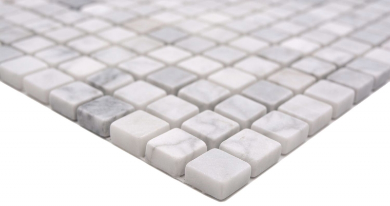 Hand sample natural stone mosaic marble white carrara look matt wall floor kitchen bathroom shower MOS38-15-2000_m