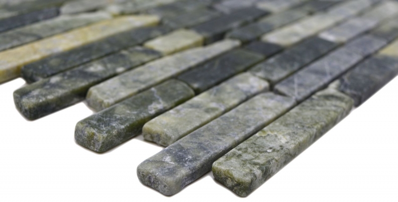Hand-painted natural stone mosaic tiles marble green matt wall floor kitchen bathroom shower MOS40-0407_m