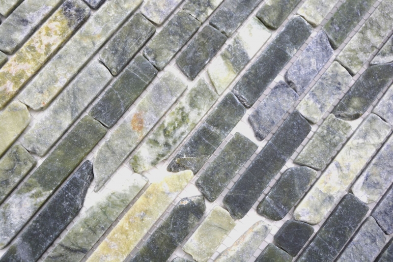 Hand-painted natural stone mosaic tiles marble green matt wall floor kitchen bathroom shower MOS40-0407_m