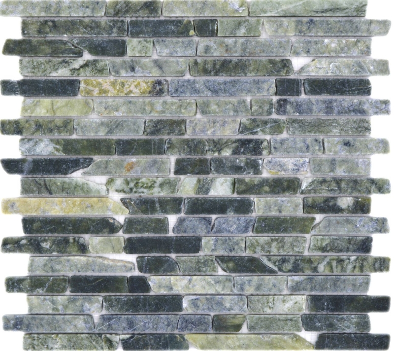 Hand-painted natural stone mosaic tiles marble green matt wall floor kitchen bathroom shower MOS40-0407_m