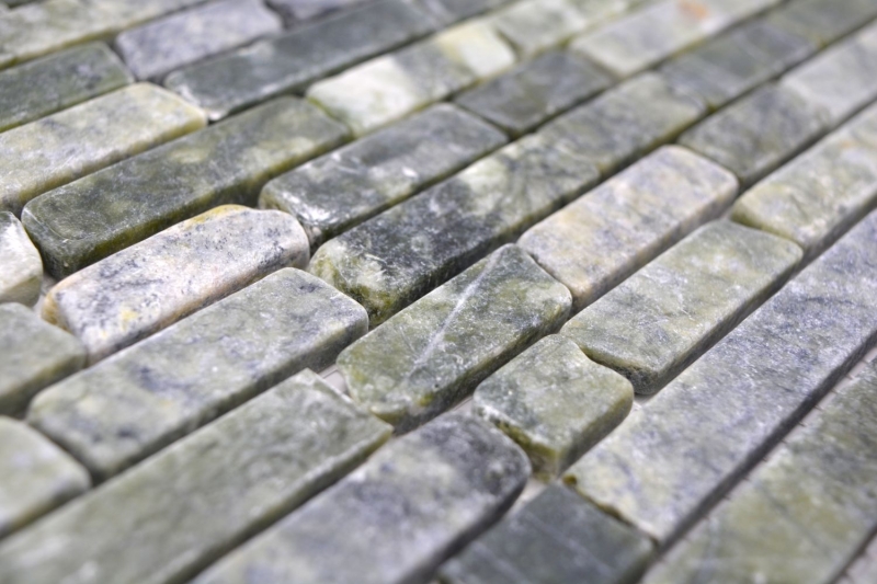 Hand-painted natural stone mosaic tiles marble green matt wall floor kitchen bathroom shower MOS40-0407_m