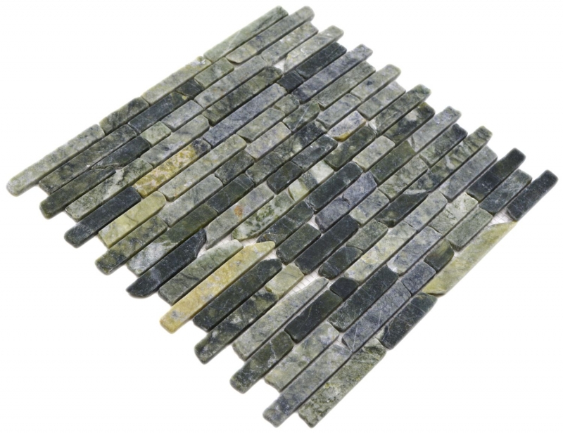 Hand-painted natural stone mosaic tiles marble green matt wall floor kitchen bathroom shower MOS40-0407_m