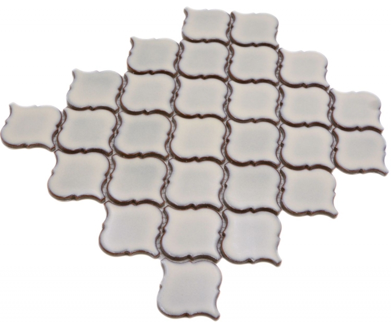 Hand-painted ceramic mosaic mosaic tiles antique white glossy wall floor kitchen bathroom shower MOS13-PAW5_m